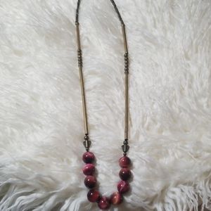 Red Bead Statement Necklace!